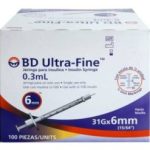 Jeringa Insulina Ultrafine 0.3ml 31G*6mm C/30 PZS
