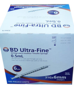 Jeringa Insulina Ultrafine 0.5ml 31G*6mm BD C/100