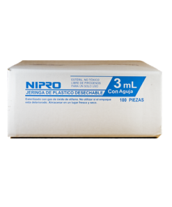 Jeringa Desechable Nipro 3ml C/100 pzs
