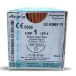 Sutura de  Polipropileno Atramat G3768-75 CALIBR3 # 1 AGUJA 37MM C/12