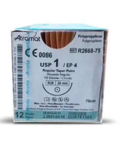 Sutura de  Polipropileno Atramat G3768-75 CALIBR3 # 1 AGUJA 37MM C/12