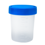 Vaso Recolector Tapa Azul Esteril paquete c/100pzs
