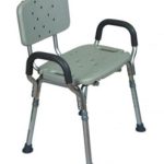 Banco para ducha de aluminio con respaldo y descansabrazos Extra ancho Ackua R203134