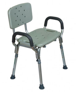 Banco para ducha de aluminio con respaldo y descansabrazos Extra ancho Ackua R203134