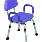 Banco para ducha de aluminio con respaldo y descansabrazos desmontables Purpura