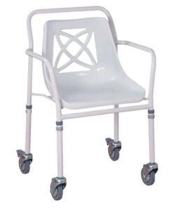 Silla Ducha c/Ruedas Asiento Tipo Concha